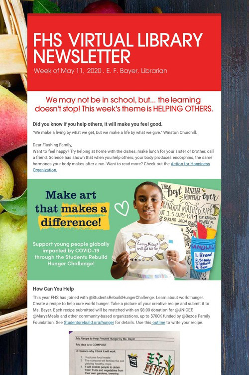 FHS VIRTUAL LIBRARY NEWSLETTER