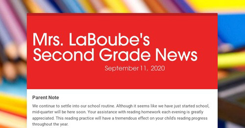 Mrs. LaBoube's Second Grade News | Smore Newsletters