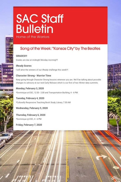 SAC Staff Bulletin