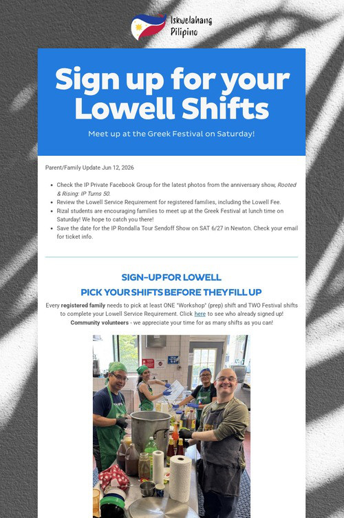 Sign up for your Lowell Shifts