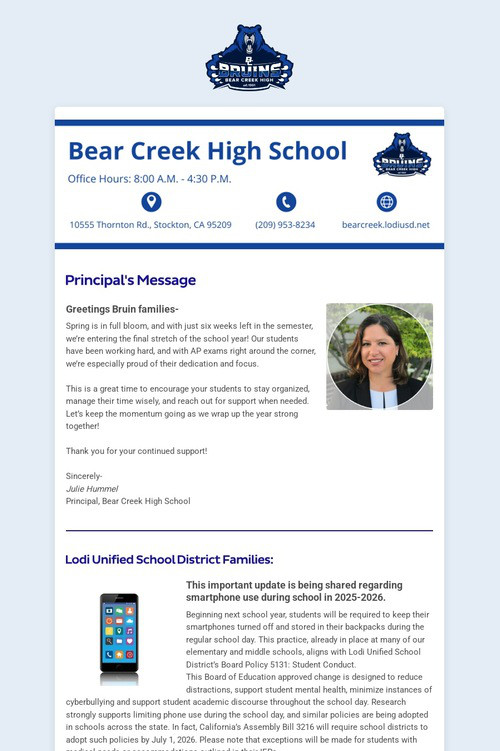 04/20/2025 BCHS Weekly Newsletter