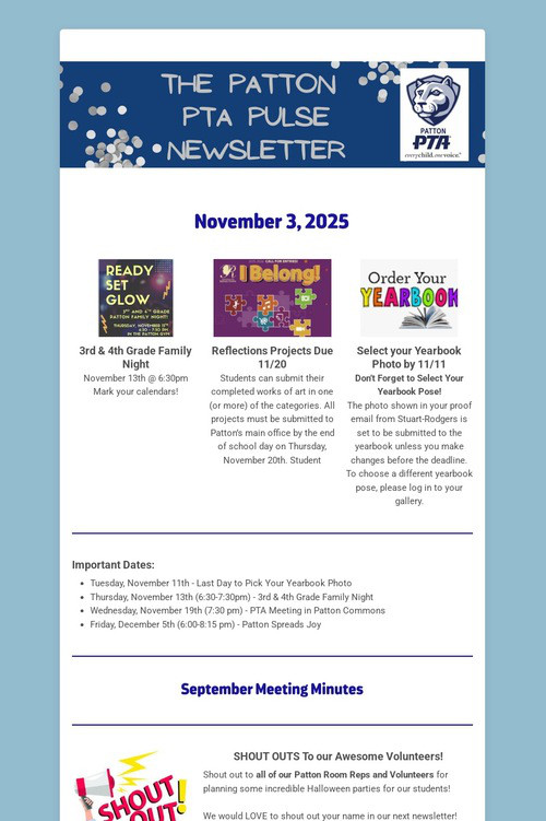 Patton PTA Pulse Newsletter