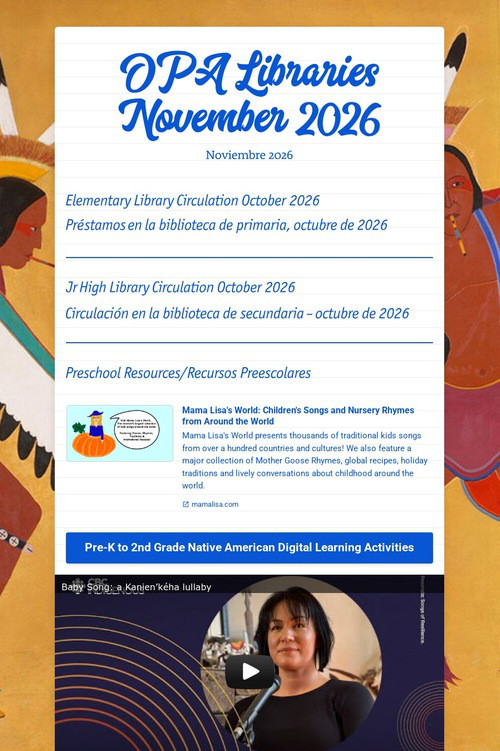 OPA Libraries November 2026