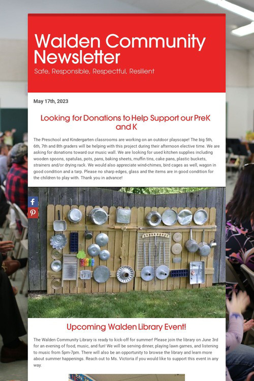 Walden Community Newsletter