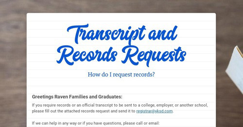 Transcript and Records Requests