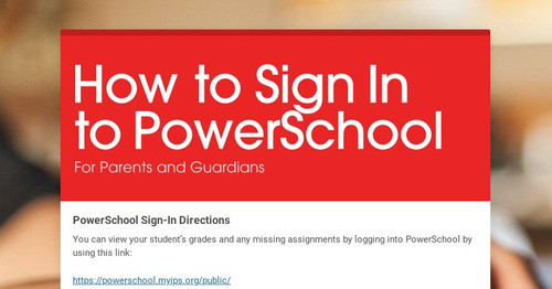 How to Sign In to PowerSchool