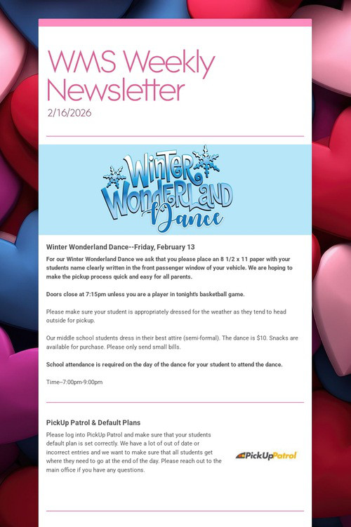 WMS Weekly Newsletter