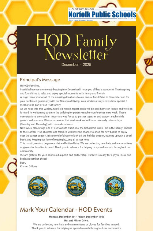 HOD Family Newsletter