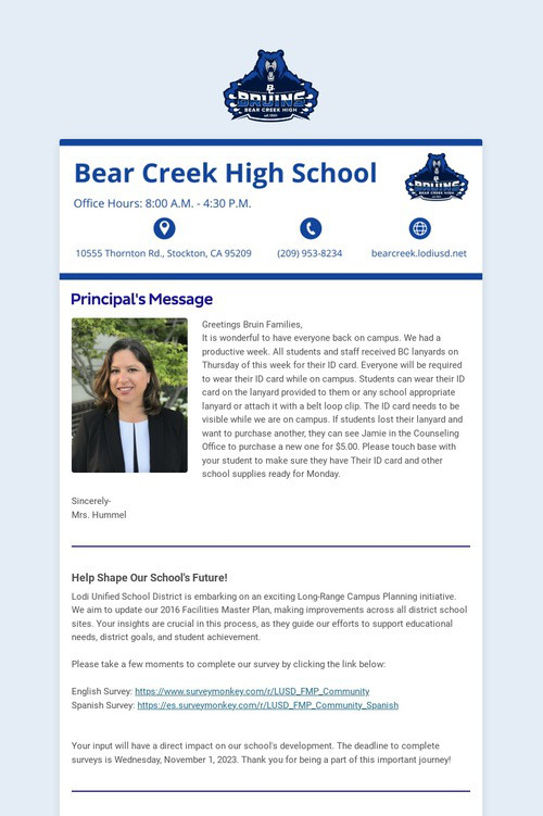 10/22/2023 BCHS Weekly Newsletter