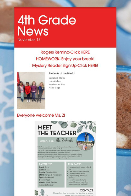 4th Grade News