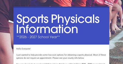 Sports Physicals Information