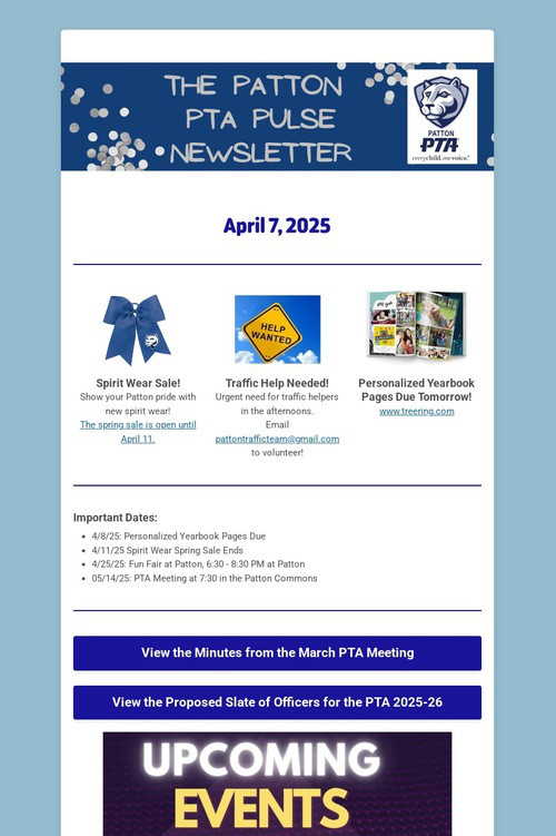 Patton PTA Pulse Newsletter