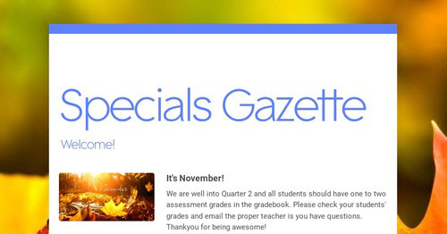 Specials Gazette