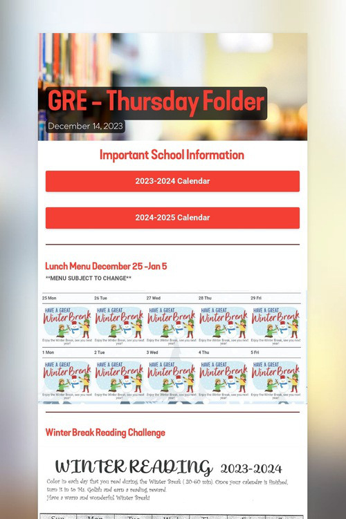 GRE - Thursday Folder