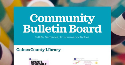 Community Bulletin Board
