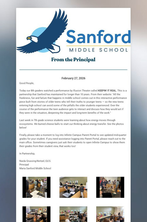Sanford Family Newsletter