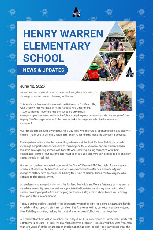 Warren School Weekly Update