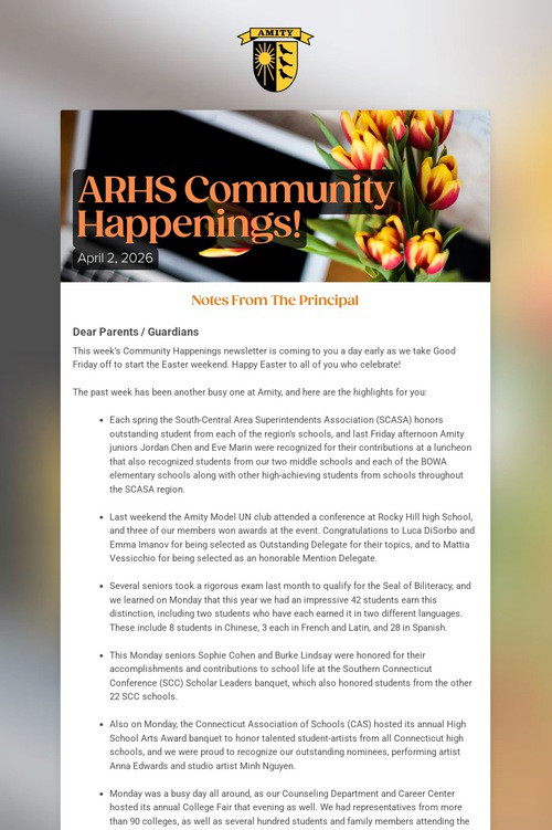 ARHS Community Happenings!