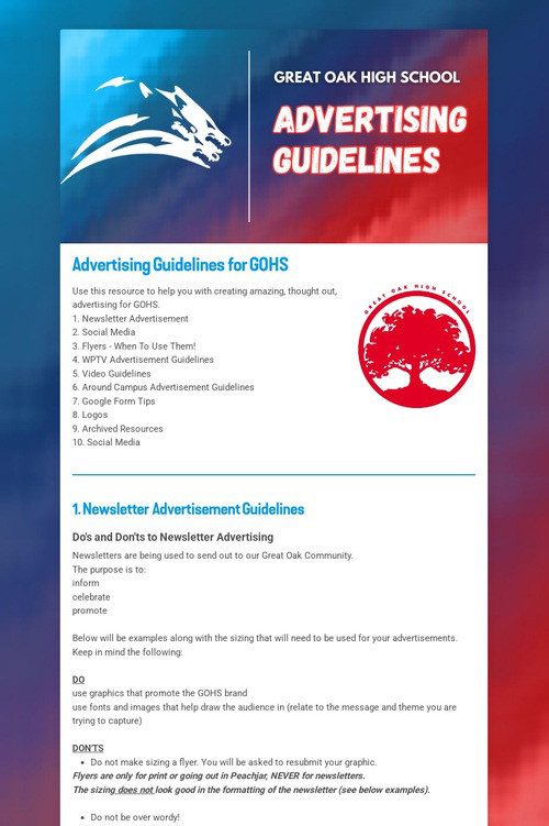 Advertising Guidelines