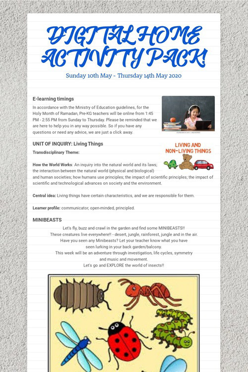 DIGITAL HOME ACTIVITY PACK!