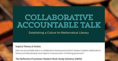 Collaborative Accountable Talk | Smore Newsletters