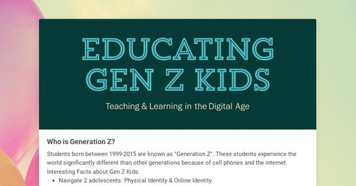 Educating Gen Z Kids | Smore Newsletters