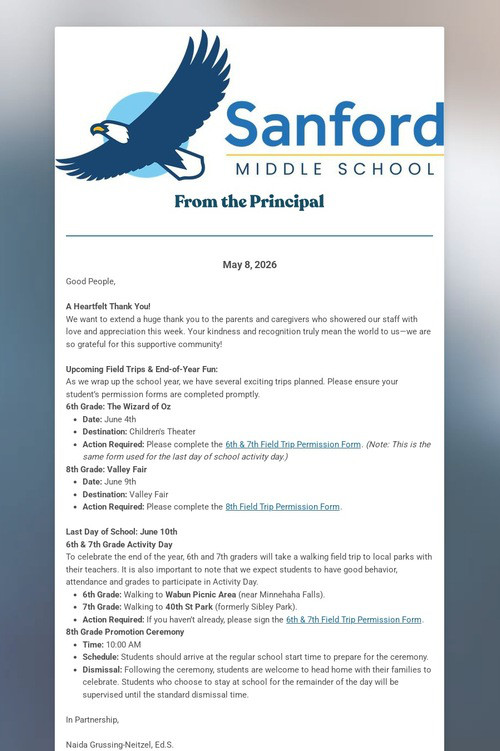 Sanford Family Newsletter Logo
