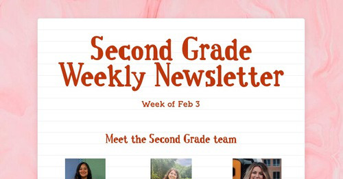 Second Grade Weekly Newsletter