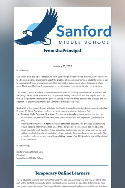 Sanford Family Newsletter