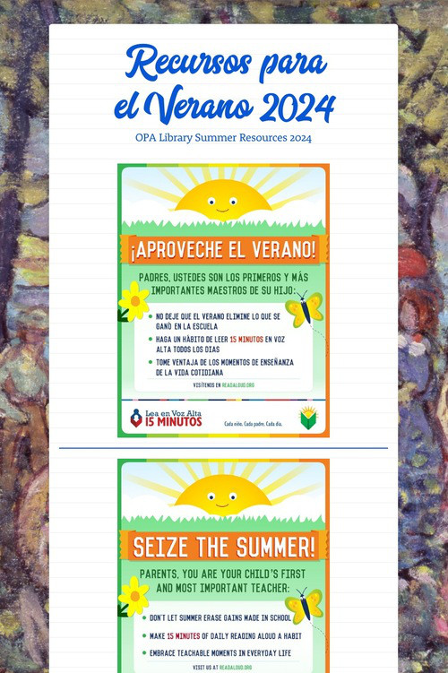 Recursos para el Verano 2024