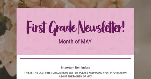 First Grade Newsletter!