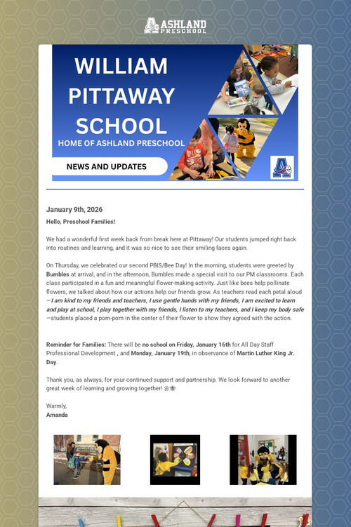 Ashland Preschool Update