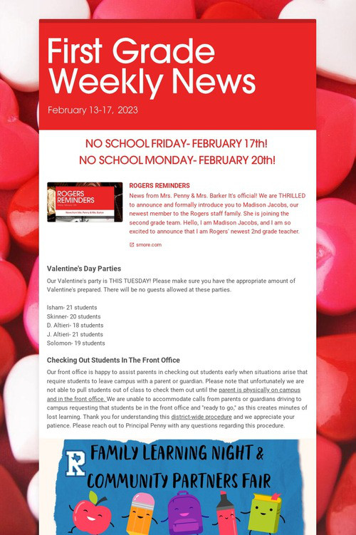 First Grade Weekly News