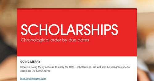 SCHOLARSHIPS