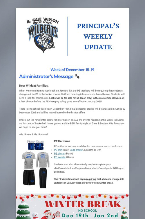 Principal's Weekly Update