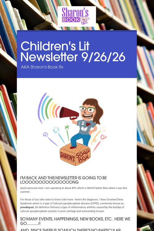 Children's Lit Newsletter 9/26/26