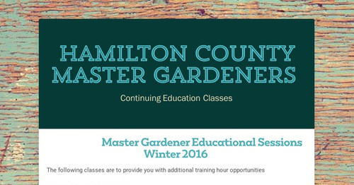 Hamilton County Master Gardeners | Smore Newsletters