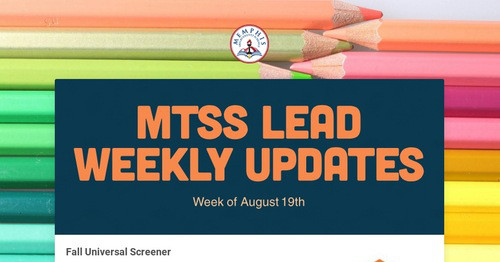 MTSS Lead Weekly Updates