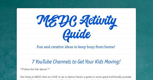 MEDC Activity Guide | Smore Newsletters