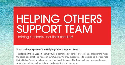 HELPING OTHERS SUPPORT TEAM