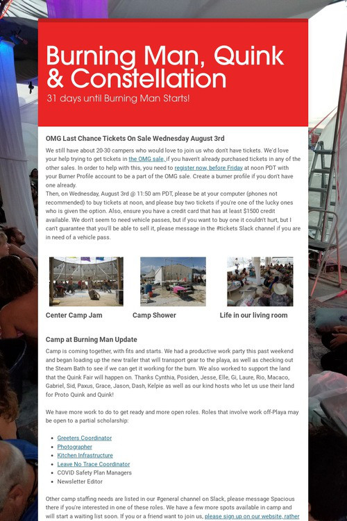 Burning Man, Quink & Constellation