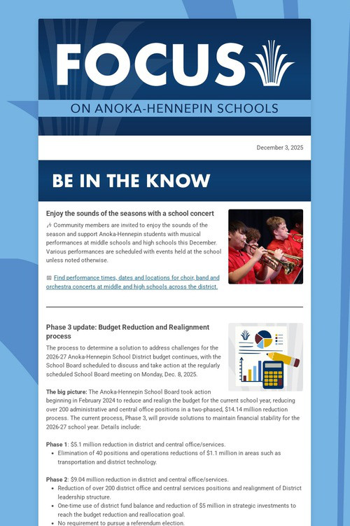 FOCUS on Anoka-Hennepin - December