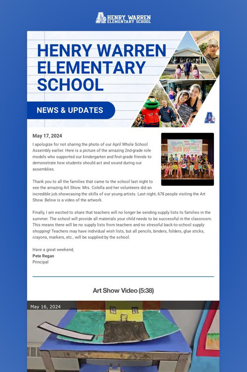 Warren School Weekly Update