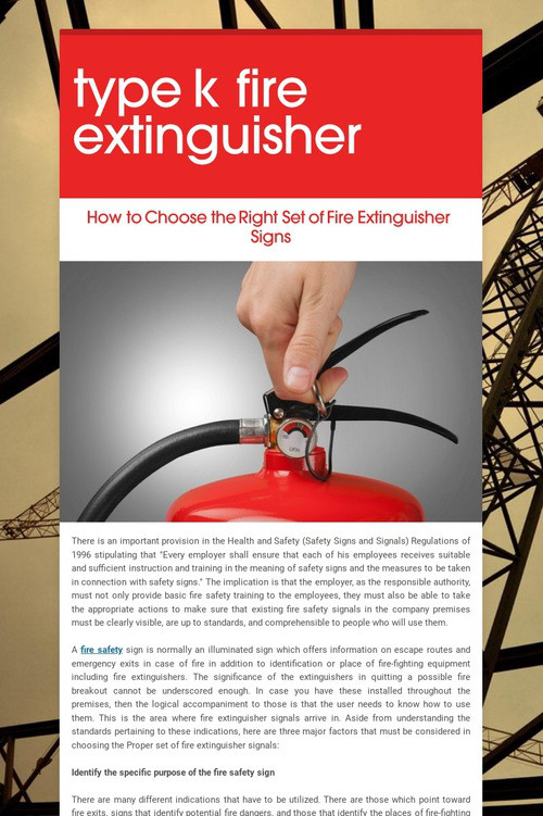 type k fire extinguisher