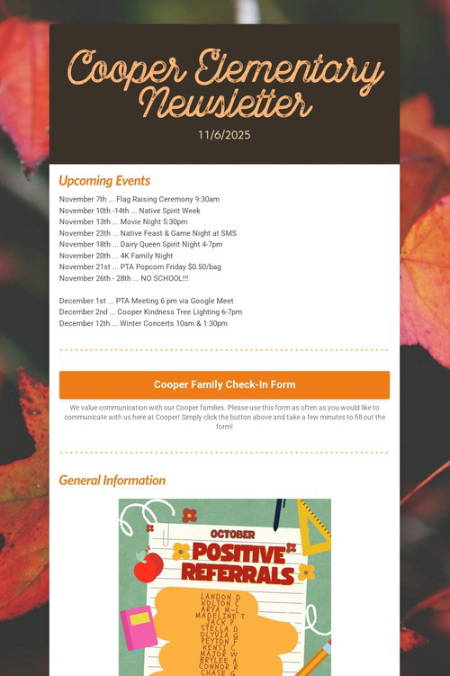 Cooper Elementary Newsletter