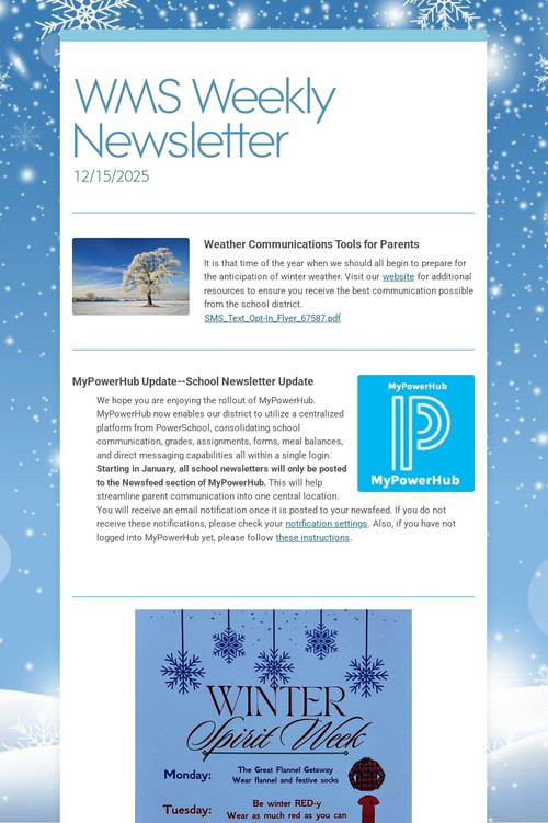 WMS Weekly Newsletter