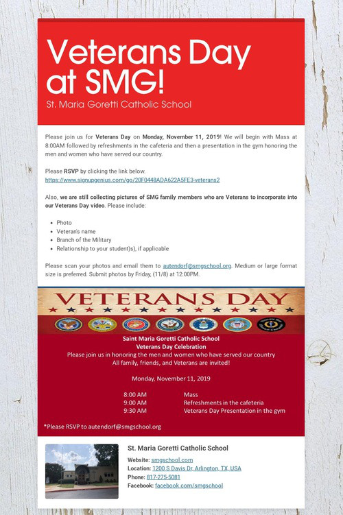 Veterans Day at SMG!
