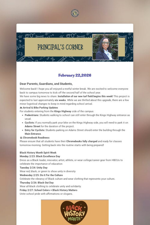 A Message From Principal Glenn