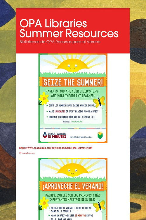 OPA Libraries Summer Resources