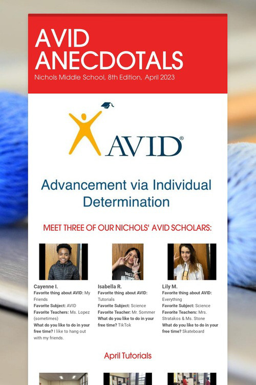 AVID ANECDOTALS